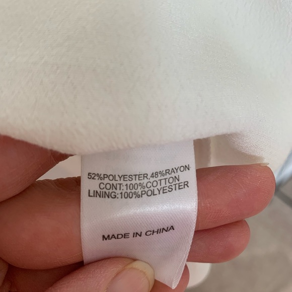 White Dress with Ivory Crochet Neckline - Picture 5 of 5